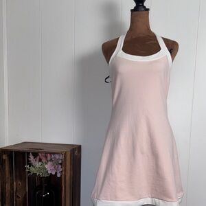 NWT! FOREVER 21 Size Medium Women's Junior's Pink & White Halter Dress Y2K